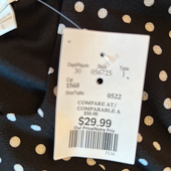 Size large, polka dot, black and white one piece romper, shortsleeved - Picture 3 of 3